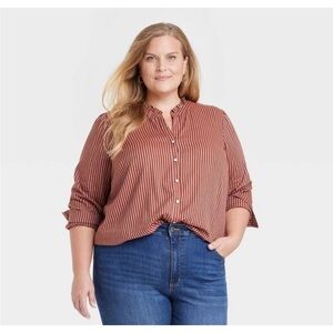 Knox Rose Rust Striped women’s new with tag  Shirt